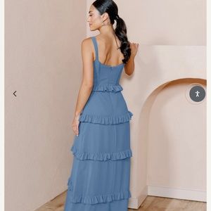 Revelry Sloane Chiffon Size 6 in Dusty Blue